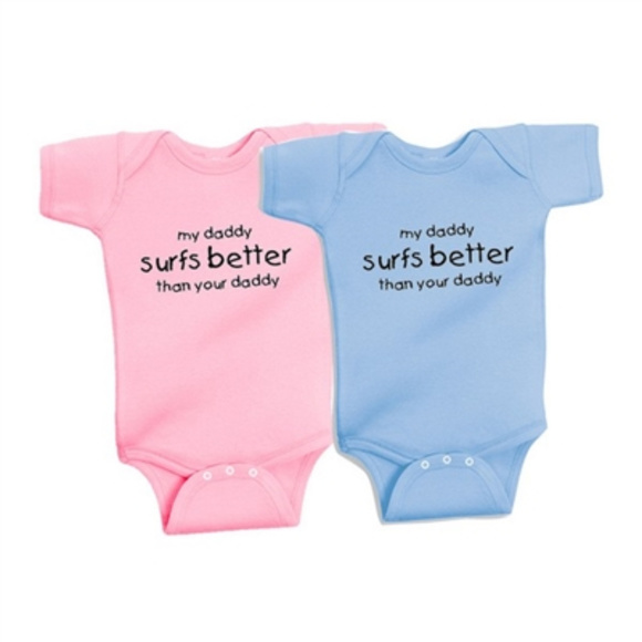 My daddy surfs better than your daddy Surfer baby onesie bodysuit - Picture 2 of 3